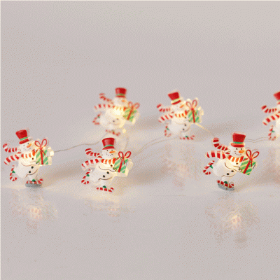 20 mini led σχέδιο χιονάνθρωπος σε θερμό λευκό φως, μπαταρία 3xΑΑ, χρονοδιακόπτη & ασημί χάλκινο καλωδιο IP20