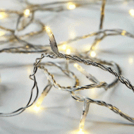 50 led χριστουγεννιάτικα λαμπάκια 5mm σε θερμό φως με μπαταρίες & διάφανο καλώδιο IP20