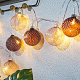 10 led γυάλινες μπάλες 6cm ροζ σε θερμό φως 5mm με διάφανο καλώδιο & μετασχηματιστή IP44