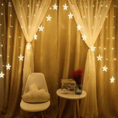 56 Led βροχή με 14 χιονονιφάδες 11cm σε θερμό λευκό φως, 3.4V μετασχηματιστή και διάφανο PVC καλώδιο IP44