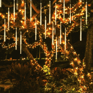 240 led σε θερμό λευκό φως με 5 snowdrop 50cm επέκταση μετασχηματιστή & διάφανο καλώδιο IP44