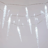 20 led βροχή 5mm με 10 μεγάλους σταλακτίτες 16cm και 10 μικρούς 11cm & μετασχηματιστή IP44