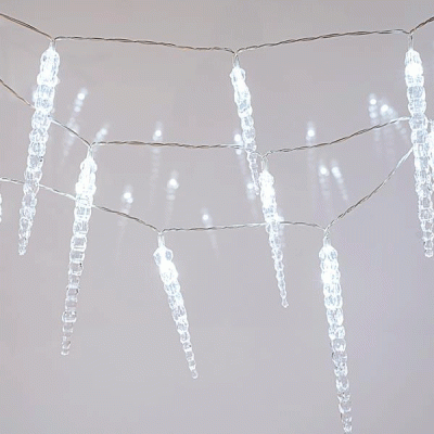 20 led βροχή 5mm με 10 μεγάλους σταλακτίτες 16cm και 10 μικρούς 11cm & μετασχηματιστή IP44