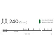 240 χριστουγεννιάτικα led λαμπάκια με πρόγραμμα 1495cm ψυχρό φως IP44 πράσινο καλώδιο 240 χριστουγεννιάτικα led λαμπάκια με πρόγραμμα 1495cm ψυχρό φως IP44 πράσινο καλώδιο