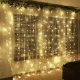 Κουρτίνα με 400 mini led χριστουγεννιάτικα λαμπάκια 20 γραμμών με ασημί χαλκό, θερμό λευκό φως IP44