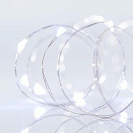 100 mini led χριστουγεννιάτικα λαμπάκια με ψυχρό φως μετασχηματιστή & καλώδιο χαλκός ασημί ΙΡ44