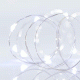 100 mini led χριστουγεννιάτικα λαμπάκια με ψυχρό φως μετασχηματιστή & καλώδιο χαλκός ασημί ΙΡ44