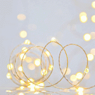 100 Χριστουγεννιάτικα mini led λαμπάκια θερμό φως με ασημί χαλκό καλώδιο & μετασχηματιστή IP44
