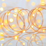 100 mini led χριστουγεννιάτικα λαμπάκια θερμό λευκό φως με μετασχηματιστή & μπρονζέ χάλκινο καλώδιο