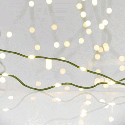 500 mini led λαμπάκια με μετασχηματιστή 8 προγράμματα IP44 & πράσινο πλακέ καλώδιο