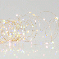 50 mini led λαμπάκια μπαταρίας πολύχρωμα με 11 προγράμματα & καλώδιο ασημί χαλκός IP20