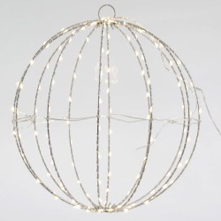 Μπάλα διακοσμητική 30cm με 144 led λαμπάκια σε θερμό λευκό φως στεγανή IP44