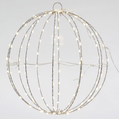 Μπάλα διακοσμητική 30cm με 144 led λαμπάκια σε θερμό λευκό φως στεγανή IP44
