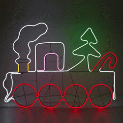 Τρενο 95*68cm, 8m neon led rope light, με διαφορα χρωματα, με μετασχηματιστη, προεκταση παροχησ 5m, ip44