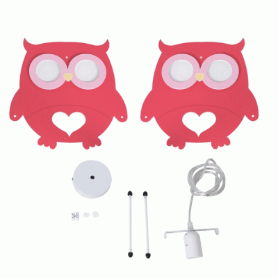 GloboStar® OWL 61576 Παιδικό Κρεμαστό Φωτιστικό Φιγούρα Μονόφωτο 1 x E27 IP20 Πολύχρωμο Πλαστικό - Μ29.5 x Π15.5 x Υ30.5cm
