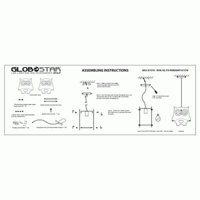 GloboStar® OWL 61576 Παιδικό Κρεμαστό Φωτιστικό Φιγούρα Μονόφωτο 1 x E27 IP20 Πολύχρωμο Πλαστικό - Μ29.5 x Π15.5 x Υ30.5cm
