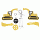 GloboStar® EXCAVATOR 61579 Μοντέρνο Παιδικό Κρεμαστό Φωτιστικό Οροφής Μονόφωτο 1 x E27 Κίτρινο PVC Φιγούρα Εκσκαφέας-Φαγάνα Μ45 x Π15.5 x Υ27cm
