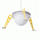 GloboStar® UFO 61581 Μοντέρνο Παιδικό Κρεμαστό Φωτιστικό Οροφής Μονόφωτο 1 x E27 Κίτρινο & Μπλε PVC Φιγούρα Διαστημόπλοιο-Ούφο Φ58 x Υ24cm