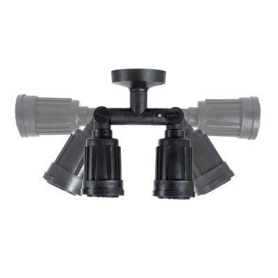 GloboStar® GRASEDO 61616 Βάση Κήπου με 2 Ντουί E27 για Λάμπες Σποτ PAR38 - Αδιάβροχη IP67 - Υψηλής Αντοχής ABS - VDE Certified - Μ40 x Π9.5 x Υ22cm - Μαύρο - 5 Years Warranty