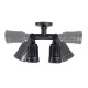 GloboStar® GRASEDO 61616 Βάση Κήπου με 2 Ντουί E27 για Λάμπες Σποτ PAR38 - Αδιάβροχη IP67 - Υψηλής Αντοχής ABS - VDE Certified - Μ40 x Π9.5 x Υ22cm - Μαύρο - 5 Years Warranty
