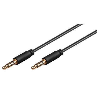 Καλωδίου ήχου 3.5mm GOOBAY 63826, 4-pin, slim, CU, 1m, μαύρο