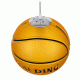 GloboStar® SPALDING NBA 00649 Παιδικό Κρεμαστό Φωτιστικό Μπάλα Μονόφωτο 1 x E27 IP20 Πορτοκαλί & Μαύρο Γυαλί - Μ25 x Π25 x Υ25cm