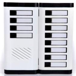 Μπουτονιέρα ΒΙΟΜΑΤ 22,5x23,5 cm λευκή για 12 διαμερίσματα χωνευτής τοποθέτησης