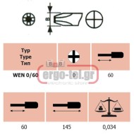 Κατσαβίδι σταυρός VDE 1000V PH 0x60 x 145mm WEN 0/60 ERGOM Κατσαβίδι σταυρός VDE 1000V PH 0x60 x 145mm WEN 0/60 ERGOM