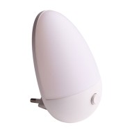 Λαμπάκι νυκτός λευκό πλαστικό 1W LED 4000K ενδιάμεσο φως με διακόπτη ON/OFF