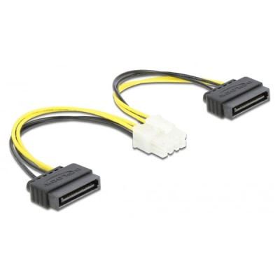 Καλώδιο DELOCK 83020 EPS 8pin σε 2x SATA 15pin 15cm Καλώδιο DELOCK 83020 EPS 8pin σε 2x SATA 15pin 15cm