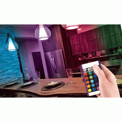 Λάμπα smart led A60 αχλάδι 8W Ε27 230V RGB εναλλαγής χρωμάτων με τηλεχειριστήριο