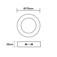 Φωτιστικό LED PANEL οροφής λευκό στρόγγυλο 230V AC 12W θερμό χρώμα φωτός 3000K 1040Lm Φ160mm Φωτιστικό LED PANEL οροφής λευκό στρόγγυλο 230V AC 12W θερμό χρώμα φωτός 3000K 1040Lm Φ160mm