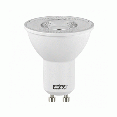 Λάμπα LED GU10 2.4W 220-240V θερμό φως 2700k 250lm δέσμης 36° 15000h Ø50mm