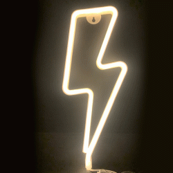 Κρεμαστό φωτιστικό αστραπή με NEON LED λαμπάκια λειτουργία με μπαταρίες 3xAA η μέσω USB IP20 34x2x13cm