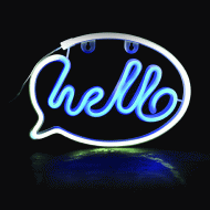 Κρεμαστό φωτιστικό HELLO με 220 NEON LED λαμπάκια με μπαταρίες 3xΑΑ και USB σε λευκό μπλε χρώμα Κρεμαστό φωτιστικό HELLO με 220 NEON LED λαμπάκια με μπαταρίες 3xΑΑ και USB σε λευκό μπλε χρώμα