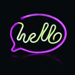 Φωτιστικό HELLO ροζ και λευκό χρώμα φωτός 220 neon led λαμπάκια με μπαταρίες 3xΑΑ η USB