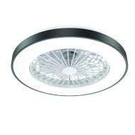 Ανεμιστήρας οροφής τηλεχειριζόμενος SMART με LED 36W DIMMABLE & διάμετρο Φ50cm 22W DC με 7 διάφανα ABS πτερύγια μαύρος