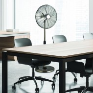 Ανεμιστήρας με ορθοστάτη Φ45cm 230V AC 60W 3 ταχύτητες μεταλλικός νίκελ με 4 ασημί πτερύγια ρυθμιζόμενος