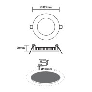 Φωτιστικό LED PANEL οροφής χωνευτό στρόγγυλο Φ100mm 230V 6W με ενδιάμεσο χρώμα φωτός 4000K 470lm σε λευκό χρώμα Φωτιστικό LED PANEL οροφής χωνευτό στρόγγυλο Φ100mm 230V 6W με ενδιάμεσο χρώμα φωτός 4000K 470lm σε λευκό χρώμα