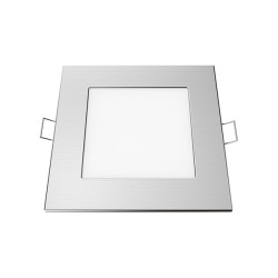 Φωτιστικό LED PANEL νίκελ ματ τετράγωνο χωνευτό 230VAC 6W με ενδιάμεσο χρώμα φωτός 4000K 470Lm 118x118mm 