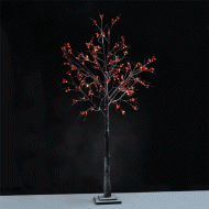 Δέντρο διακοσμητικό με μαύρο κορμό και RED BERRIES 96 LED λαμπάκια 24VDC 24X24X180cm και 3m καφέ καλώδιο τροφοδοσίας IP44