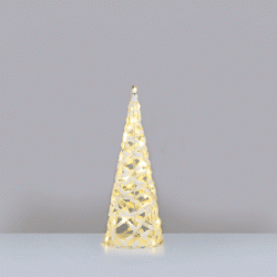 Λευκό διακοσμητικό δεντράκι με 30 mini led λαμπάκια μπαταρίας 3ΧΑΑ μη στεγανό IP20 Φ18.5X50CM