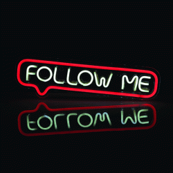 Διακοσμητικό κρεμαστό FOLLOW ME με κόκκινο και ψυχρό φως neon led τροφοδοσία με USB καλώδιο 2m 