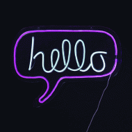 Κρεμαστό φωτιστικό HELLO 350 neon led λαμπάκια και USB καλώδιο 2m σε ροζ χρώμα φωτός 62x2x46cm