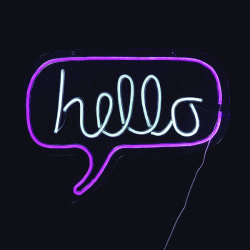 Κρεμαστό φωτιστικό HELLO 350 neon led λαμπάκια και USB καλώδιο 2m σε ροζ χρώμα φωτός 62x2x46cm