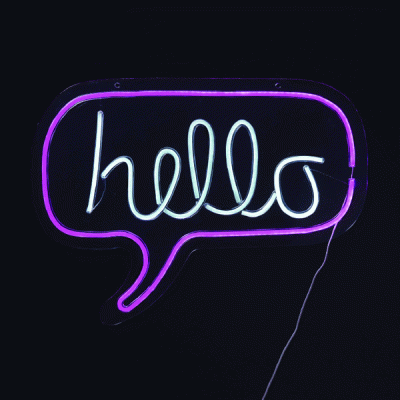 Κρεμαστό φωτιστικό HELLO 350 neon led λαμπάκια και USB καλώδιο 2m σε ροζ χρώμα φωτός 62x2x46cm