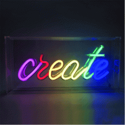 Διακοσμητικό φωτιστικό CREATE 90 neon led λαμπάκια λειτουργία με USB καλώδιο 2m πολύχρωμο 30x4,6x15cm IP20