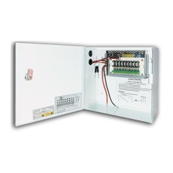 Τροφοδοτικό-κατανεμητής ZTH-1210B-09F για C.C.T.V. κάμερες με λειτουργία back up μπαταρίας (UPS) 12V 8.5A 9 καναλιών