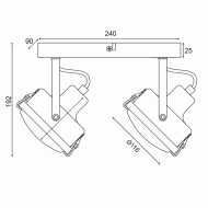 Επίτοιχο φωτιστικό MORFEAS 2xGU10 μεταλλικό γκρι 31x12x19cm