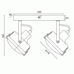 Επίτοιχο φωτιστικό MORFEAS 2xGU10 μεταλλικό γκρι 31x12x19cm